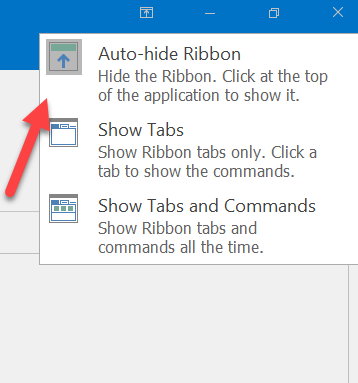 auto hide microsoft word ribbon