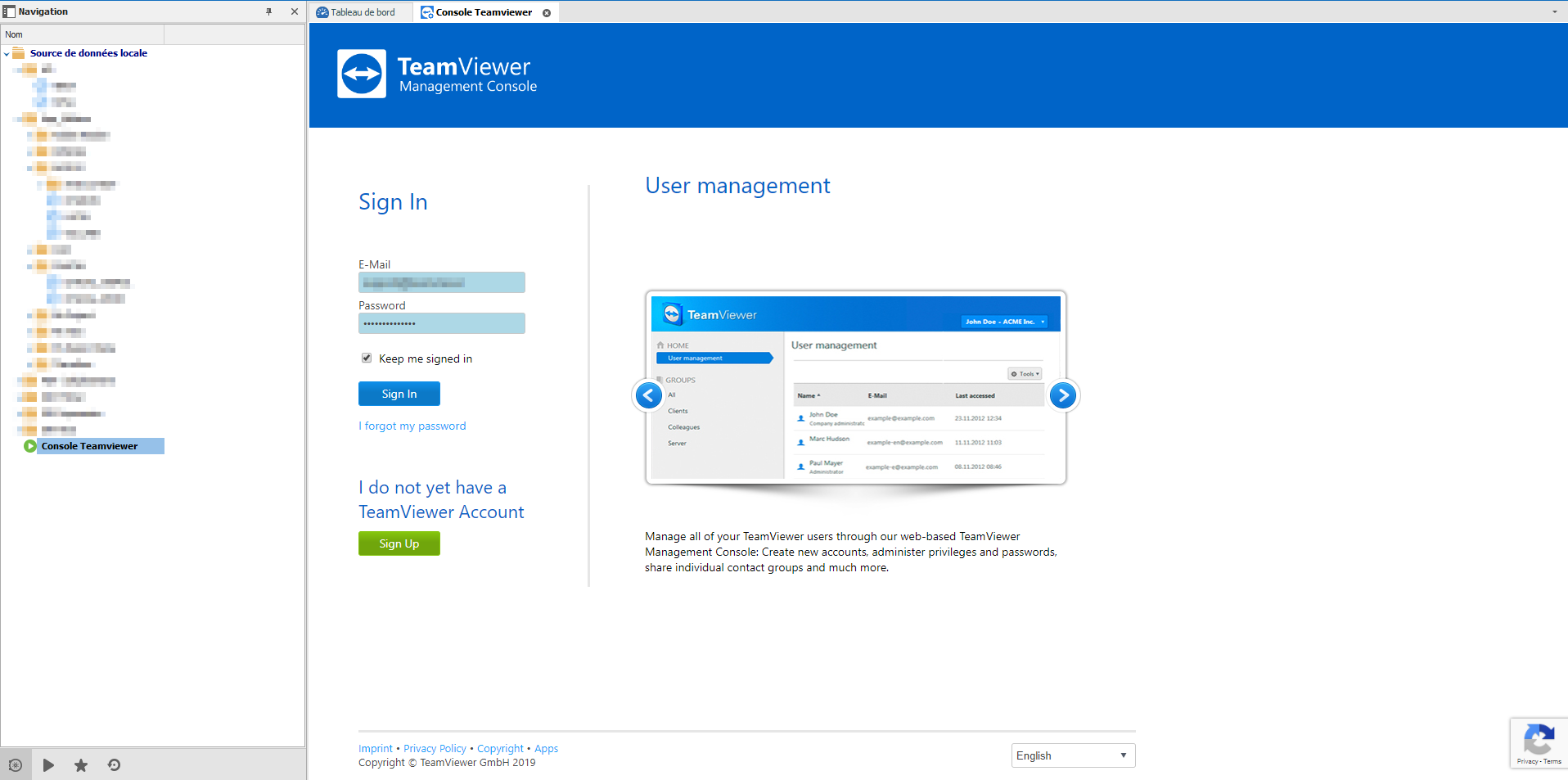 teamviewer support console