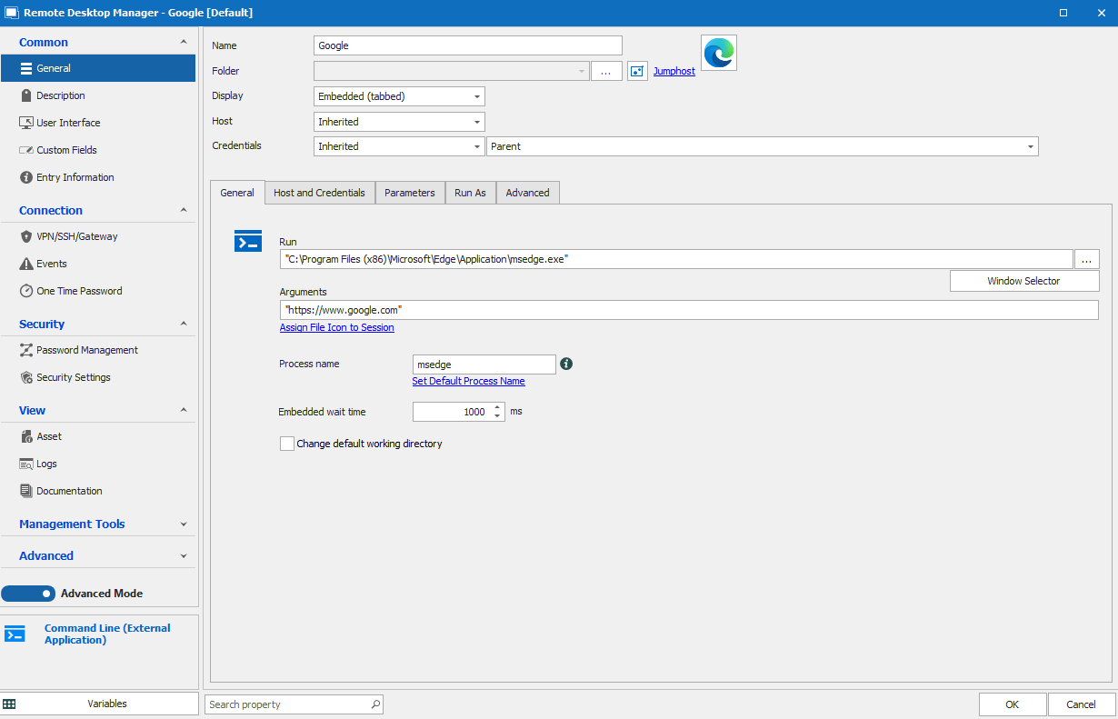 Sub Connection - Start script via RDM agent