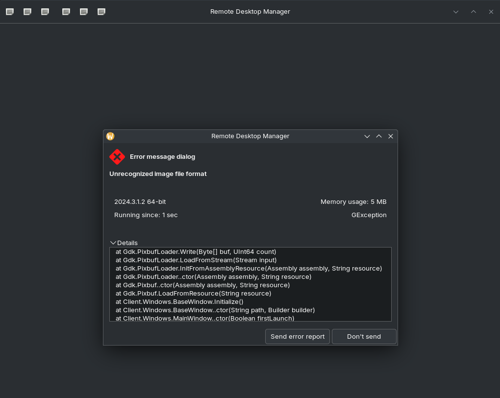 Crash on startup - Fedora 40