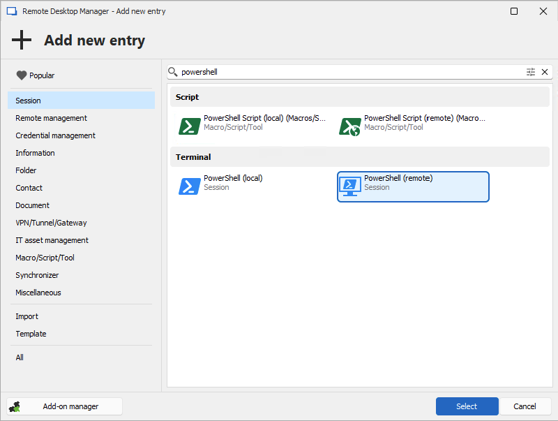 Remote Powershell through Devolutions Gateway