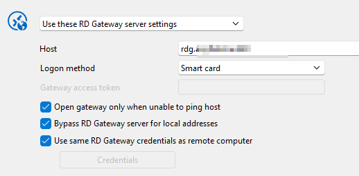 NLA error when use Smart Card to connect through RD Gateway