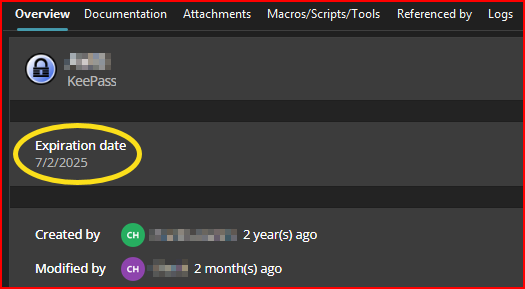 Incorporate KeePass Plugin 'Expiration Date' for entries
