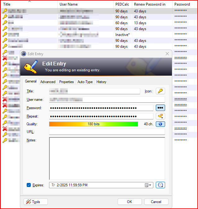 Incorporate KeePass Plugin 'Expiration Date' for entries