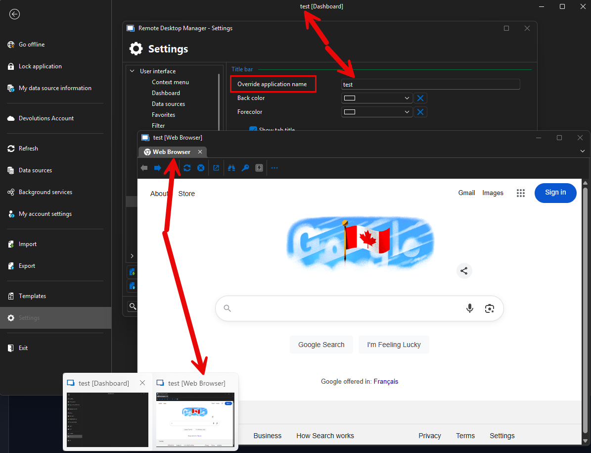 Remote Server name first on undocked windows