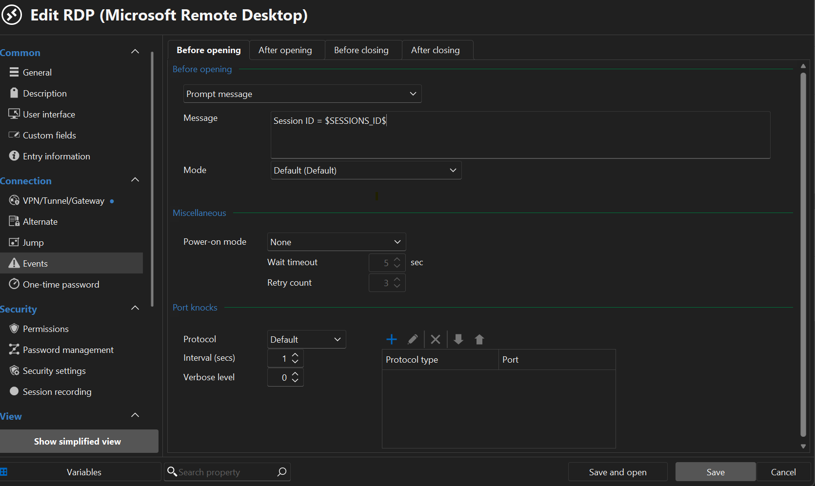 $SESSION_ID$ in PowerShell Macro when executed against entry ...