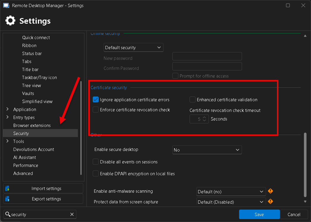Open Rdm File RDM to DVLS: Timeouts and Slow connection